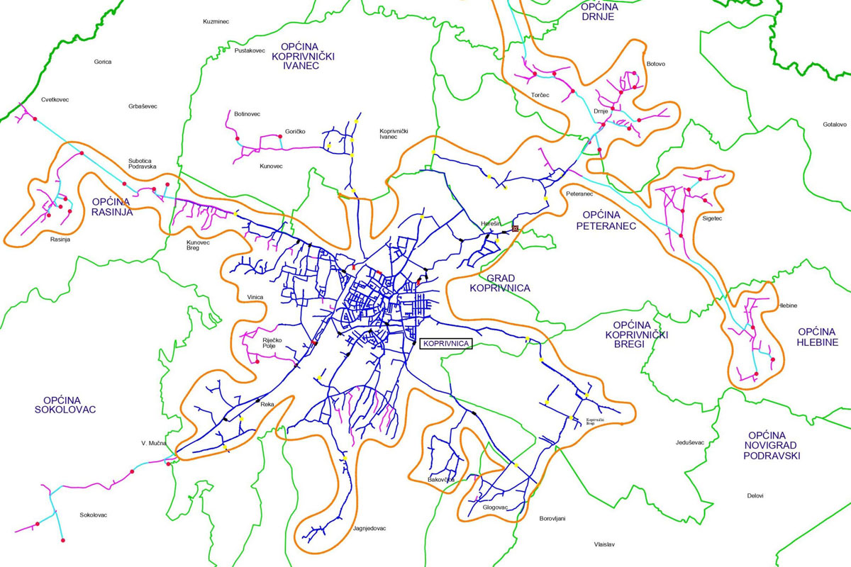 Karta aglomeracije - Koprivnica